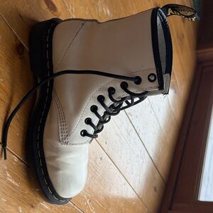 Dr. Martens White Boots with Black Accents